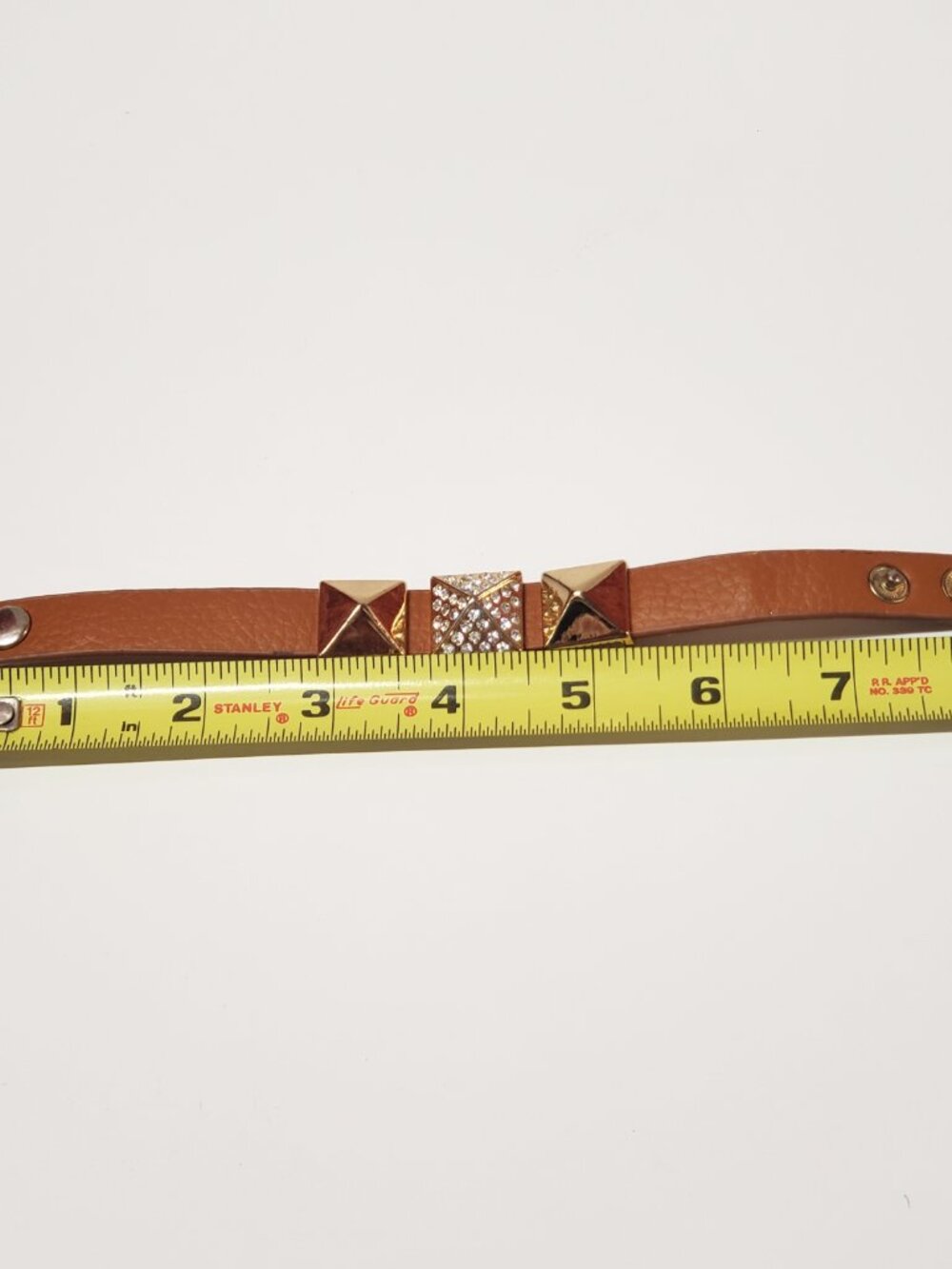 Pave Pyramid Stud Rhinestone Bracelet - Picture 3 of 5